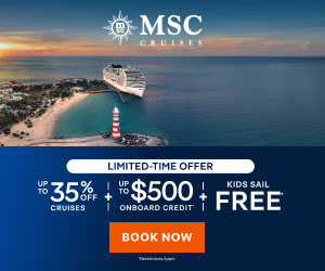 MSC Cruises up to $500 OBC - Add Drinks & Wi-Fi Now and Save - Special cruise offer